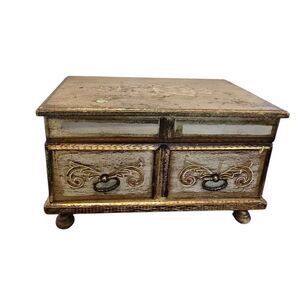 Vintage Florentine‎ Style Gold Gilted Jewelry Storage Music Box